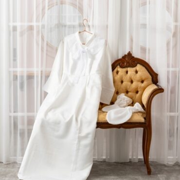 COCOROドレス「令花」飾りレース襟・長袖ワンピースドレス・靴下　3点セット