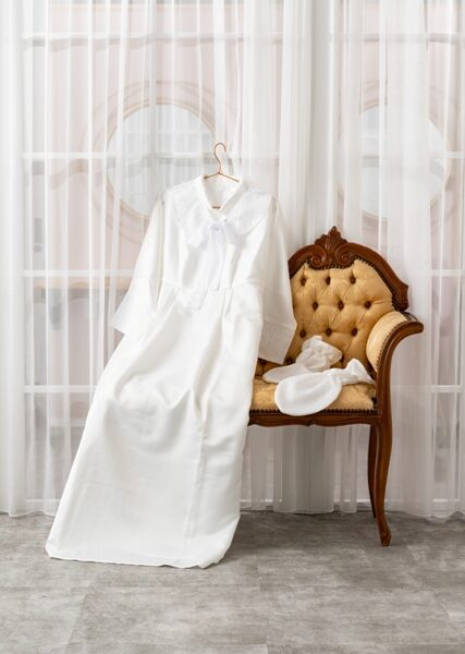 COCOROドレス「令花」飾りレース襟・長袖ワンピースドレス・靴下　3点セット画像